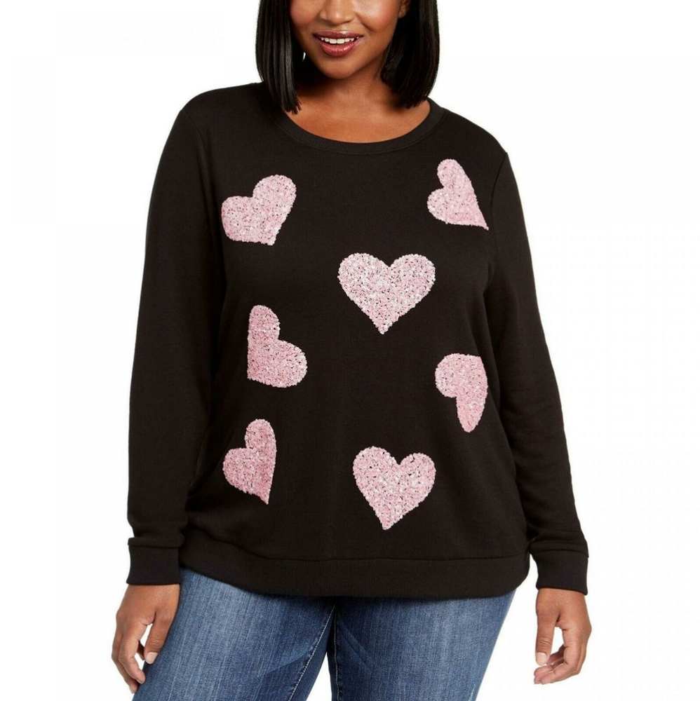 I•N•C Sequin Heart Sweatshirt